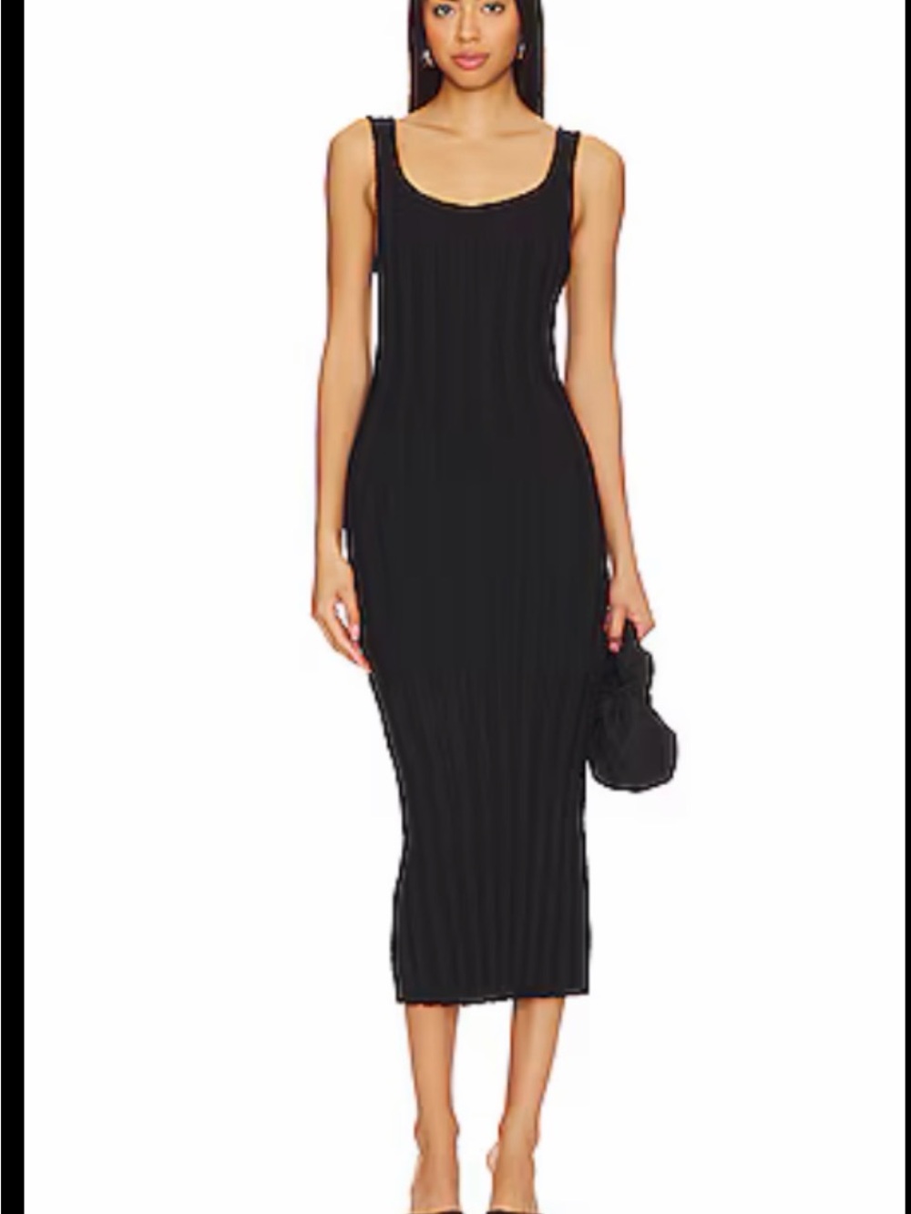 Free People Beach - Black Ribbed Tank Midi Dress NWT  S